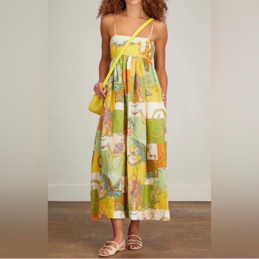 The Khaleesi MIDI Patchwork Sundress In Multi Print
